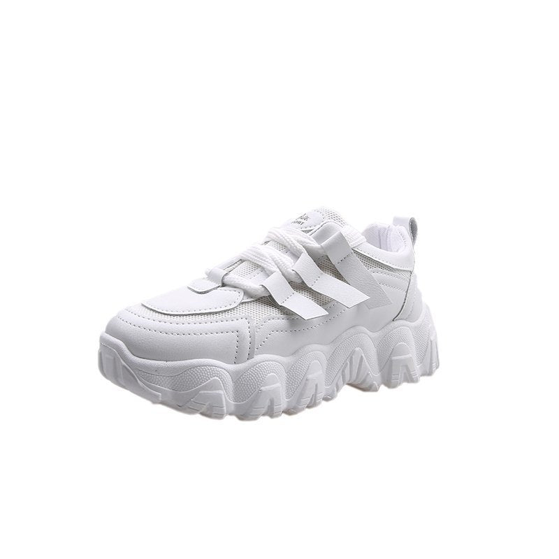 Daddy Shoes Women'S Autumn Thick-Soled Increase Casual Net Red Fashion Sneakers Product information: Applicable gender: female Upper Material: Artificial PU Popular elements: belt decoration, cross straps, waterproof platform, leather stitching Toe shape: