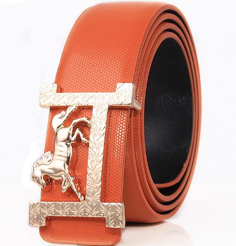 Horse gold buckle Real leather belt Width: 3.3CM Material: Leather Horse gold buckle Real leather belt Width: 3.3CM Material: Leather 0