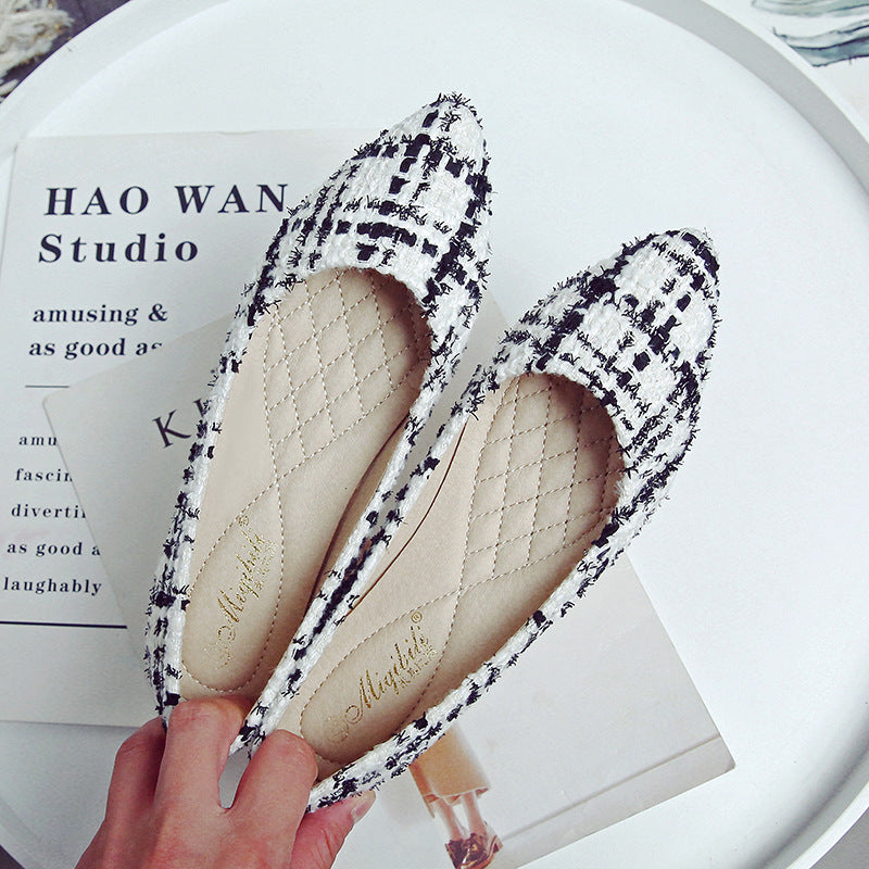 Shallow Mouth Pointed Toe Single Shoes Flat All-match Women's Shoes Peas Shoes Product information: Place of Origin: Huizhou, Guangdong Applicable gender: female Heel height: flat heel Pattern: plain Suitable season: summer, spring, autumn Size Informatio