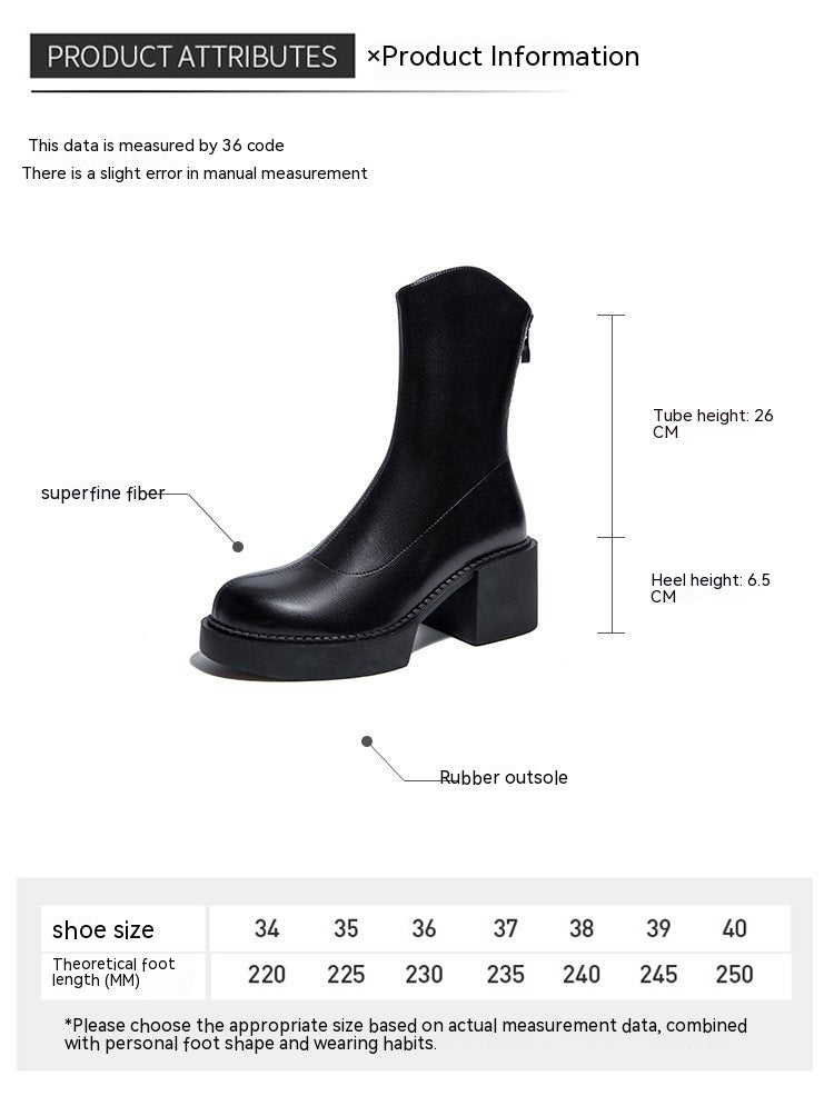 High Heel Women's Autumn And Winter Boots Product information: Pattern: solid color Lining material: pigskin Color: Black, Brown Heel height: mid heel (3-5CM) Socks length: low tube Heel shape: short stout heel Size: 35, 36, 37, 38, 39, 40 Sole craft: vis