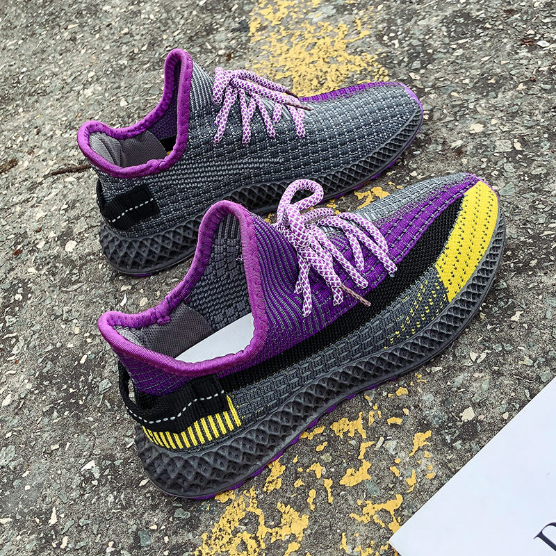 Women's casual running flying woven coconut shoes Product category: coconut shoes Applicable gender: female Upper material: fabric Sole material: plastic Toe shape: round head Upper height: low Heel height: middle heel (3-5CM) Wearing style: front tie Hee