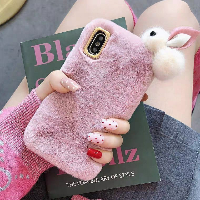 Furry phone case Style: back cover Material: Rabbit Hair + Silicone Furry phone case Style: back cover Material: Rabbit Hair + Silicone 0