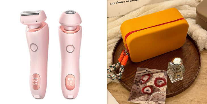 2 In 1 Hair Removal Epilator USB Rechargeable Trimmer Women Body Razor Face Leg Armpit Bikini Hand Pubic Shaver Hair Remover Overview: 【2 in 1 Electric Shaver for Women】electric razors aim to provide a painless & safe way for women shaving without worryin