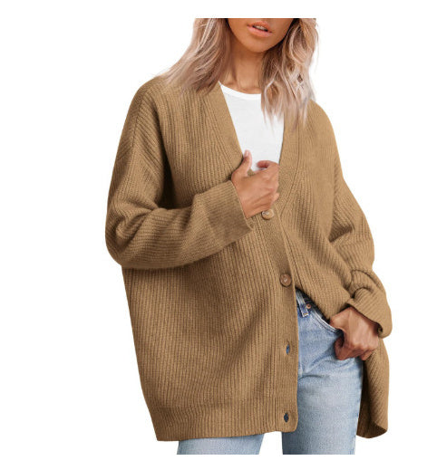 Popular Solid Color Cardigan Sweater Coat For Women Product information: Color: gray, black, apricot, Brown, taupe, Ivory White Size: S,M,L,XL,XXL,XXXL Sleeve type: conventional sleeve Main fabric composition: Polyester Wearing style: Cardigan Style: casu