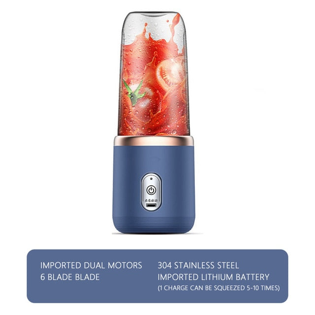 6 Blades Portable Juicer Blender Introducing our 6 Blades Portable Juicer Blender – your on-the-go solution for fresh, healthy juices and smoothies. This compact and automatic small electric juicer is designed for convenience, making it effortless to blen