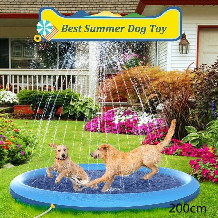 Non-Slip Splash Pad For Kids And Pet Dog Pool Summer Outdoor Water Toys Fun Backyard Fountain Play Mat Overview: 1. The product is easy to use, environmentally friendly, portable, and can be used repeatedly. 2. The material use reaches the European Union