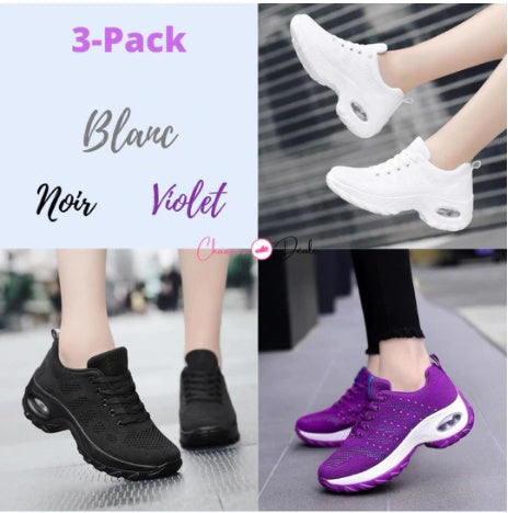 New Air Cushion Women'S Shoes Thick-Soled Rocking Shoes Ladies Sneakers Fashion All-Match Flying Woven Casual Shoes Product information: Popular elements: car suture Toe shape: round toe Upper Material: Artificial PU Applicable gender: female Heel height: