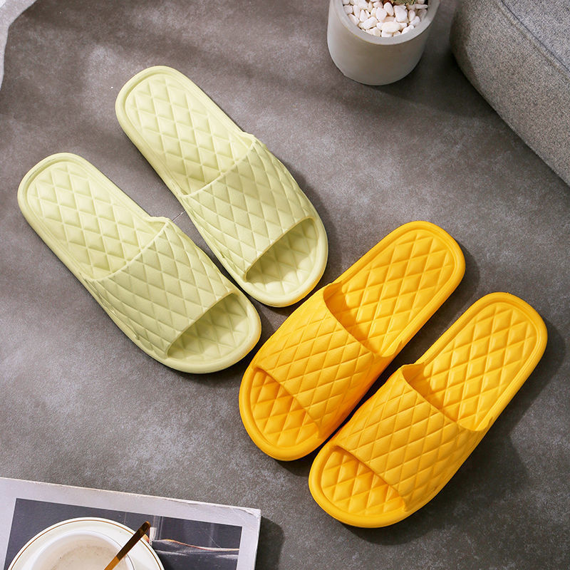 Home Rubber Men's Slippers Indoor Soft And Lightweight Product information: Thickness: ordinary thickness Color: Emerald pink, orange, yellow, light green, gray, dark blue Shoe Upper material: EVA Applicable group type: Couple Size: 36-37 suitable for 35-