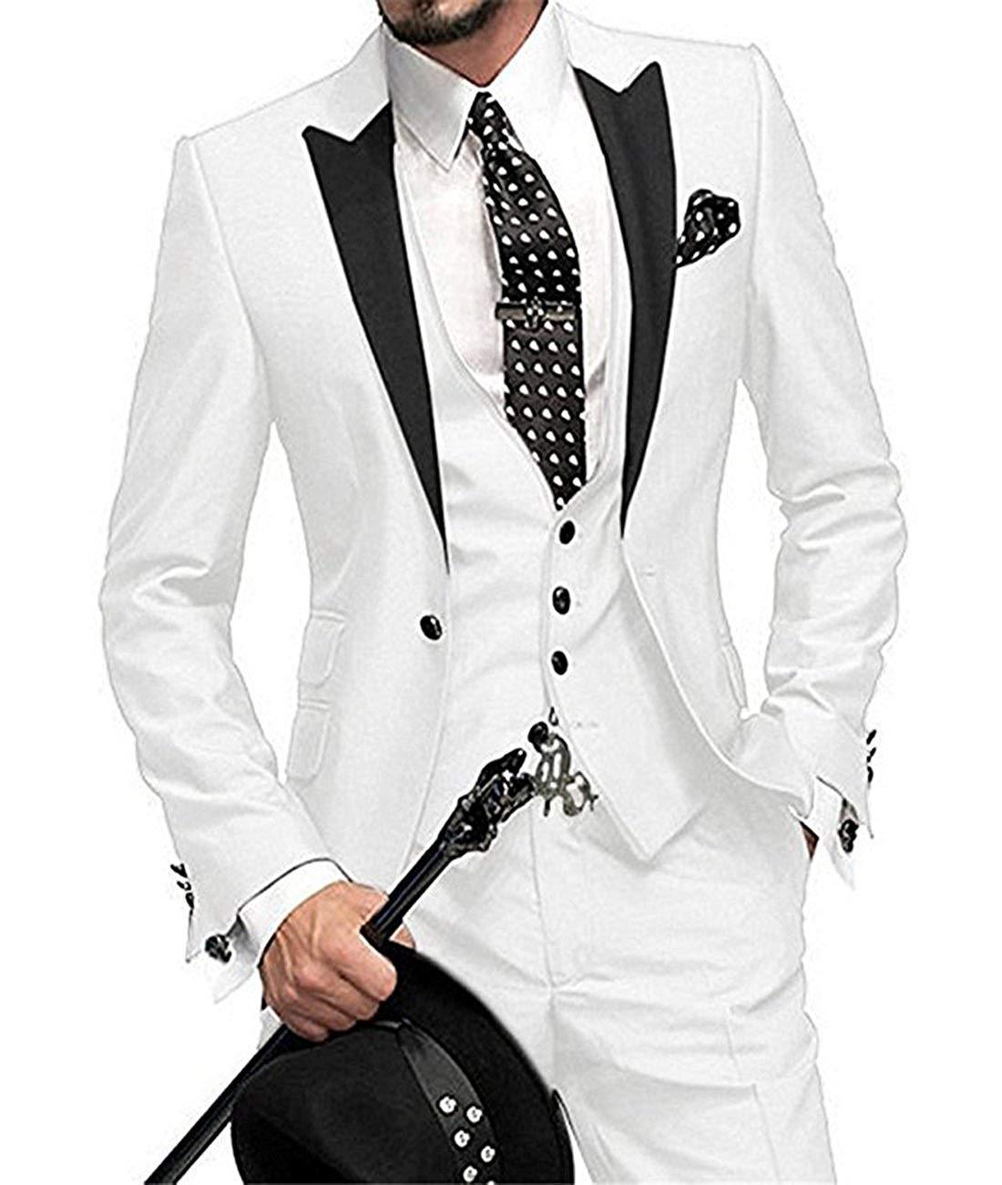 Men's Three-piece Suit Bridegroom Best Man Wedding Suit Men Product information: Color: red, blue, purple, black, white, sapphire blue, dark blue, pink, mint green, champagne, dark green, light pink, gray, wine red Size: XS,S,M,L,XL,XXL,3XL,4XL,5XL Versio