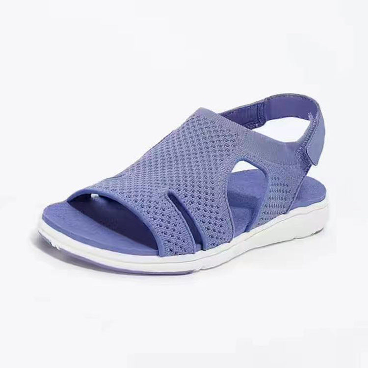 Breathable Stretch Fly Woven Comfortable Velcro Casual Sandals Product information: Upper material: mesh Sole Material: Rubber Style: casual Toe shape: fish mouth Popular elements: hollow Wearing style: Velcro Function: Breathable, lightweight Pattern: so