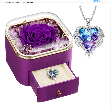 Valentines Day Rose Flower Drawer Jewelry Box Earrings Ring Necklace Storage Valentine's Day Gift Box Romantic Jewelry Packaging Box Overview: Applicable Occasions: Valentine's Day; Mother's Day; Christmas, Wedding, Birthday, Anniversary, etc. Perfect Gif