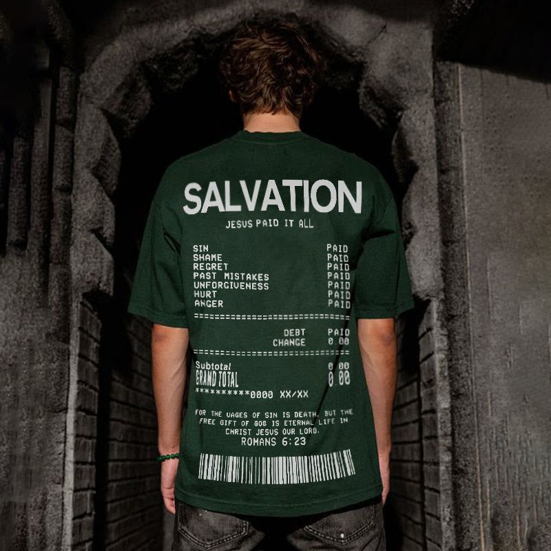 Jesus Paid It All Print T-shirt Product information: Fabric Name: 100% Polyester Pattern: Letter Print Process: Printed Style: Casual Collar: Round Neck Occasion: Daily Theme: Summer Size Information: Note: 1. Asian sizes are 1 to 2 sizes smaller than Eur