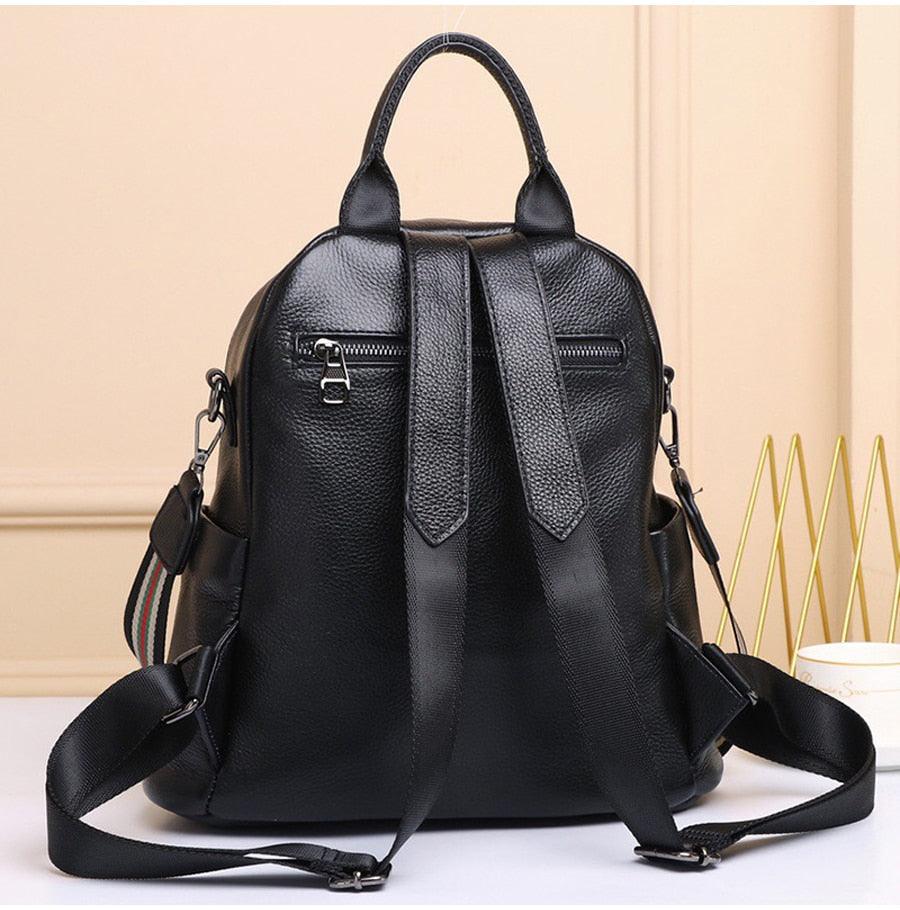 Casual Leather Backpack- Seattle Experience the epitome of practicality with our Women's Leather Backpack, an essential companion for your daily life. Meticulously crafted from premium materials, this backpack is designed to cater to your needs while addi
