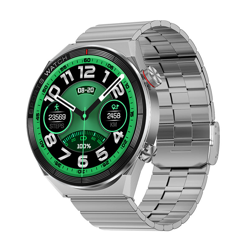 Smart Watch Bluetooth Calling Heart Rate Music Playback Product information: Color: Silver glue, vinyl, silver leather, black leather, silver steel, black steel Packing List: watch, charging cable, instruction, packing box Applicable people: women, men, n