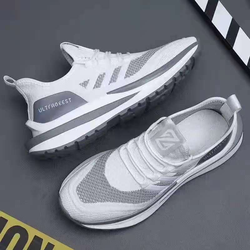 Casual Shoes Men's Sports Shoes Running Shoes Product information: Applicable gender: male Pattern: stripes Upper material: flying woven cloth Sole material: rubber Wearing style: front tie Popular elements: sewing thread Heel shape: flat heel Inside mate