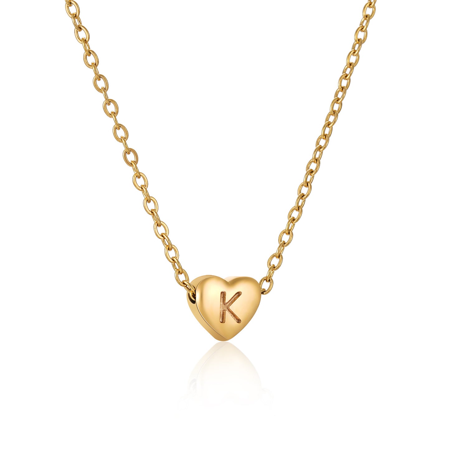 Ins Style Love Letter Necklace Women Stainless Steel Heart-shaped Niche Clavicle Chain Fashion Necklace Product information: Necklace material: stainless steel Process: vacuum plating Size: 7*8*3.5MM Chain length: 450mm Packing list: Necklace*1 Product Im