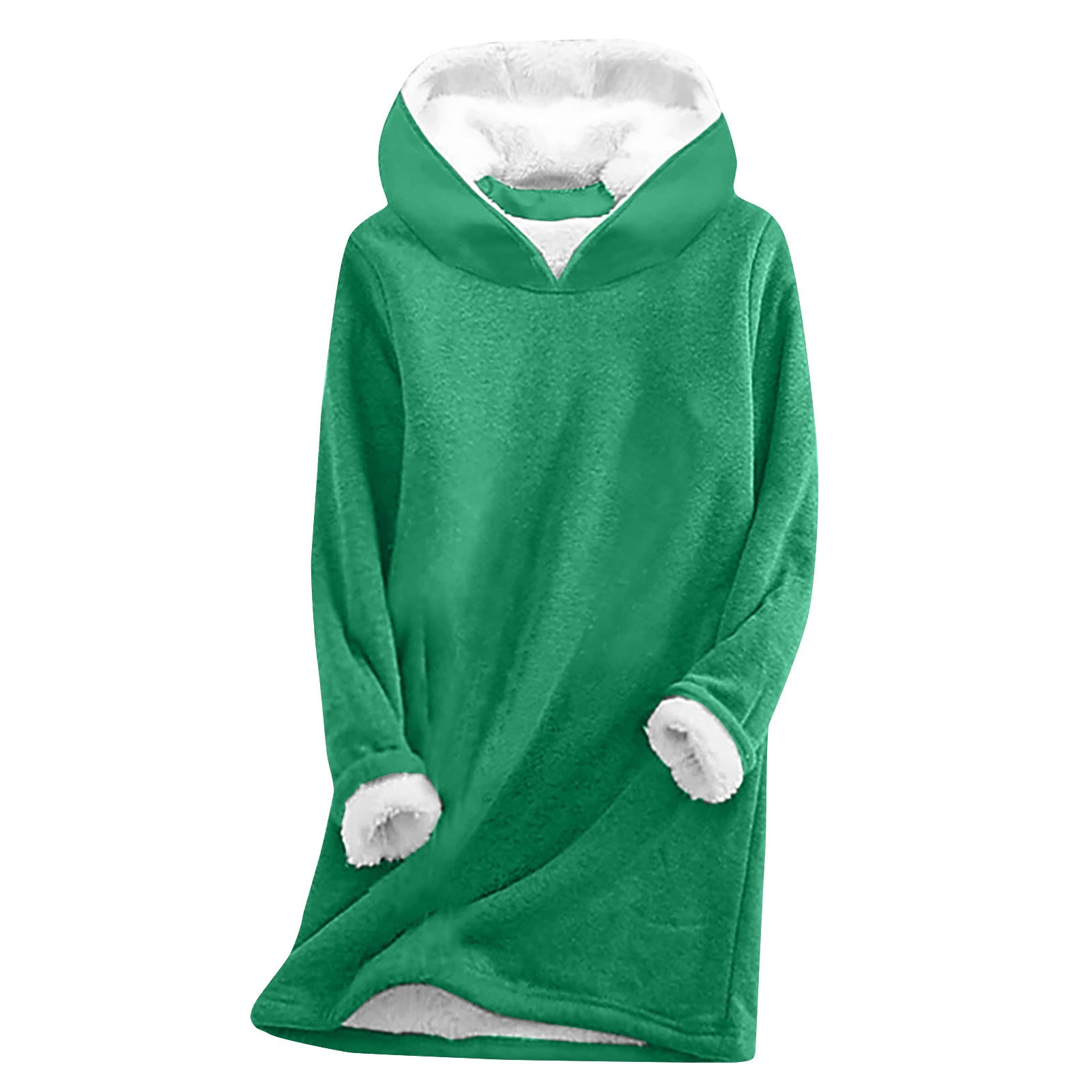 Long Sleeve Casual Thickening Fleece Sweatshirt Product information: Fabric name: Polyester Color: gray, black, red, pink, yellow, green, blue, sky blue, purple Sleeve type: regular sleeve Main fabric composition: Polyester (polyester fiber) Size: S,M,L,X