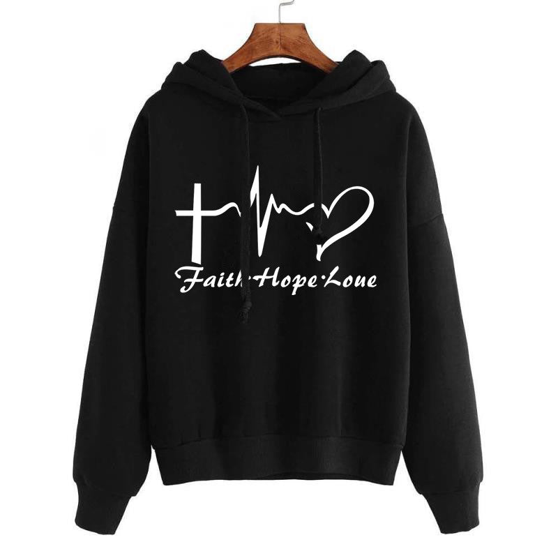 Heart Print Hoodie Sweatshirt Pullover Tops Women Long Sleeve Sports Clothes Product Information: Style: Street Design: Floral Style: Pullover Version: Straight tube type Combination form: single piece set Length: ordinary style (50cm < length ≤65cm) Slee