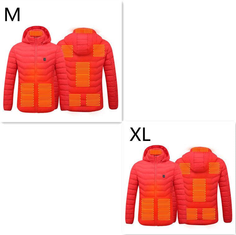 New Heated Jacket Coat USB Electric Jacket Cotton Coat Heater Thermal Clothing Heating Vest Men's Clothes Winter Overview: LIGHTWEIGHT DESIGN FOR HEATING: Metallic dot lining, elastic cuffs, hem, removable hood, long sleeve and high-quality zippers help y