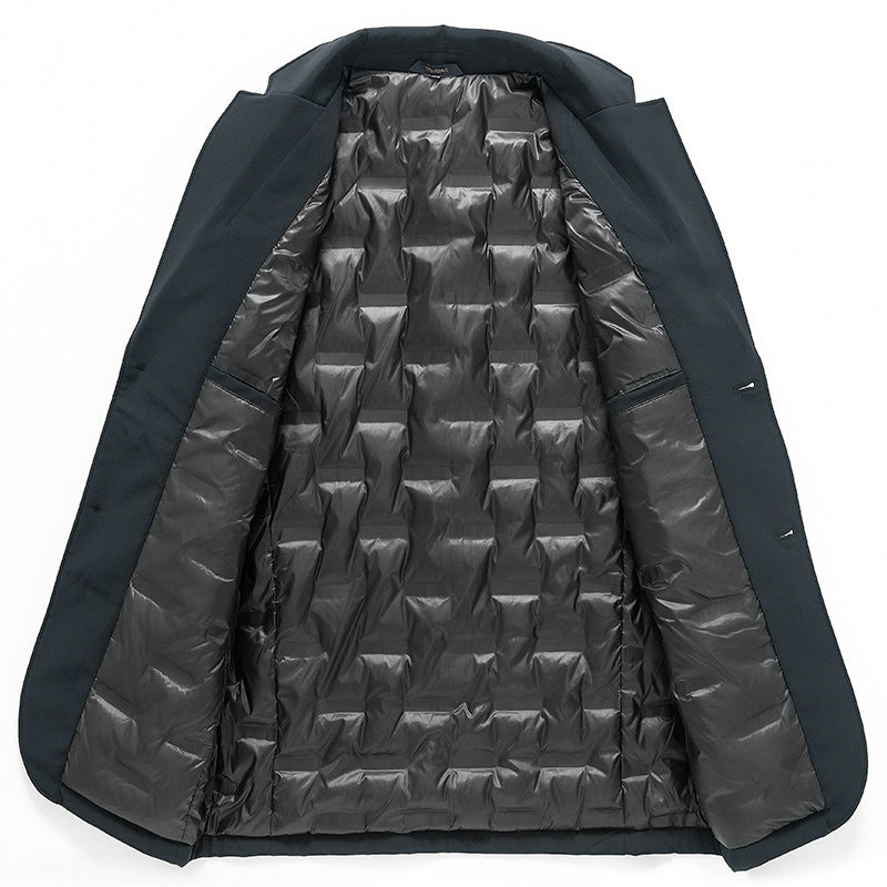 New Casual Men's Suit Jacket Product information: Pattern: solid color Color: black, navy blue Size: 170,175,180,185,190,195 Main fabric composition: Polyester Fiber (polyester) Applicable Gender: Male Style: light business Note: 1. Asian sizes are 1 to 2