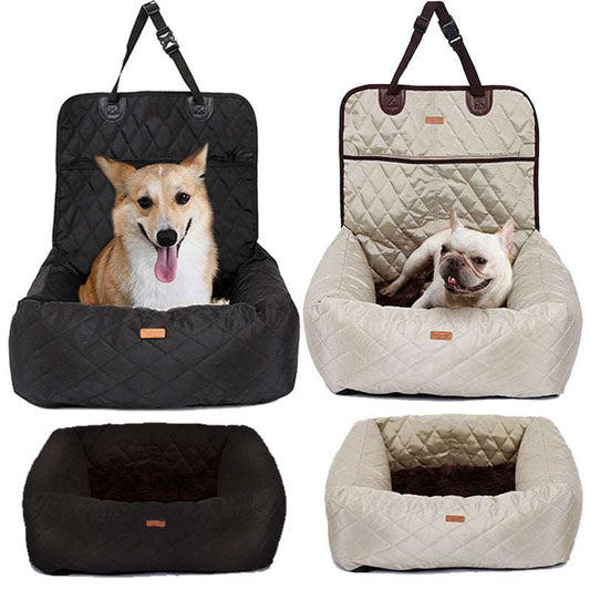 2 In 1 Pet Dog Carrier Folding Car Seat Pad Thickened Multi-purpose Pet Bed Dog Car Mattress Pets Supplies Product Information: Material: 900D Gucci nylon + waterproof and non-slip Oxford + padded cotton Color: 3 colors, black gray beige Dimensions: lengt