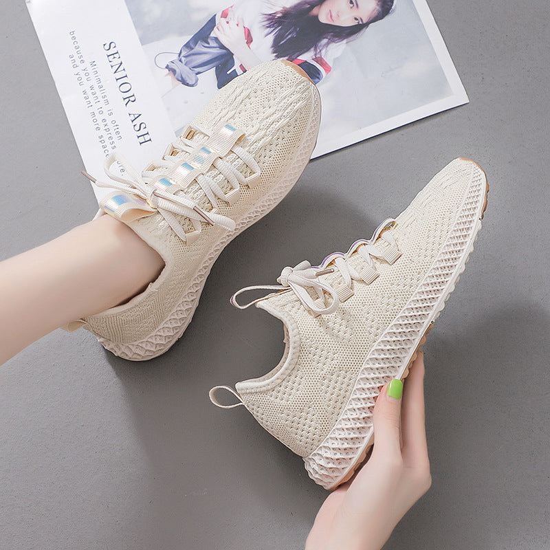 New Style Flying Woven Socks Shoes Casual Sports Shoes Women Running Shoes Product Information: Product Category: Coconut Shoes Style: Korean Suitable season: autumn Applicable gender: female Upper material: flying weave Popular elements: sewing thread, c