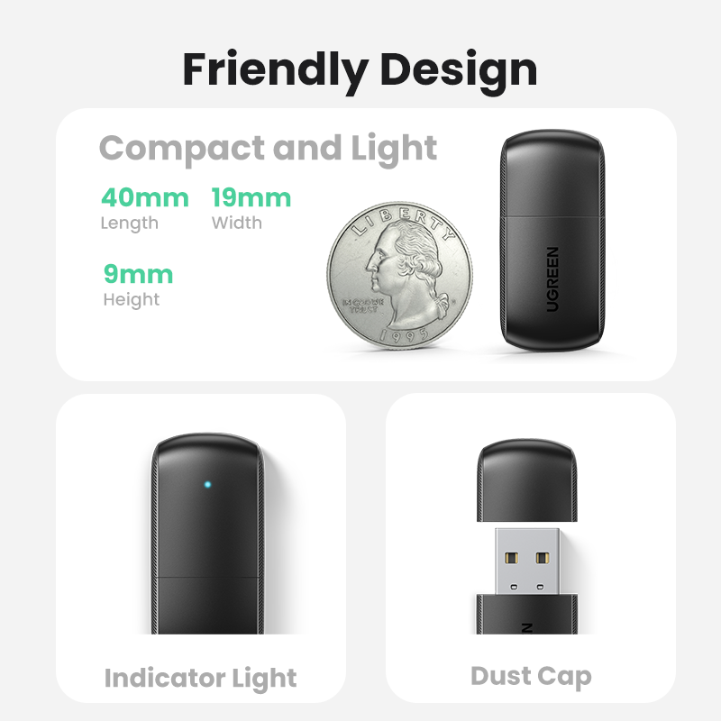 Usb Wireless Network Card Computer Wifi Receiver Product information: Name: USB wireless network card Model: CM448 Interface:USB Chip type: RTL 8811CU Package size: 92x92x15 mm Product net weight: 5g Weight with packaging: 30.5g Specifications: 650M dual