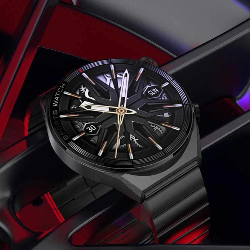 Smart Watch Bluetooth Calling Heart Rate Music Playback Product information: Color: Silver glue, vinyl, silver leather, black leather, silver steel, black steel Packing List: watch, charging cable, instruction, packing box Applicable people: women, men, n