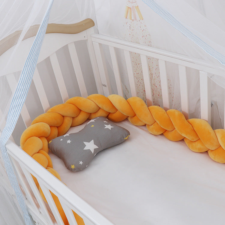 Baby Bumper Bed Braid Knot Pillow Cushion Bumper for Infant cuna Bebe lit Crib Protector Cot Bumper Room Decor Overview: 1. Safety protection, anti-collision and anti-pinch Surrounding protection, safety and anti-collision, to prevent the active baby from