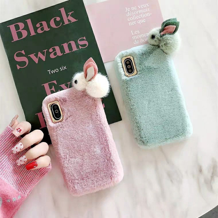 Furry phone case Style: back cover Material: Rabbit Hair + Silicone Furry phone case Style: back cover Material: Rabbit Hair + Silicone 0