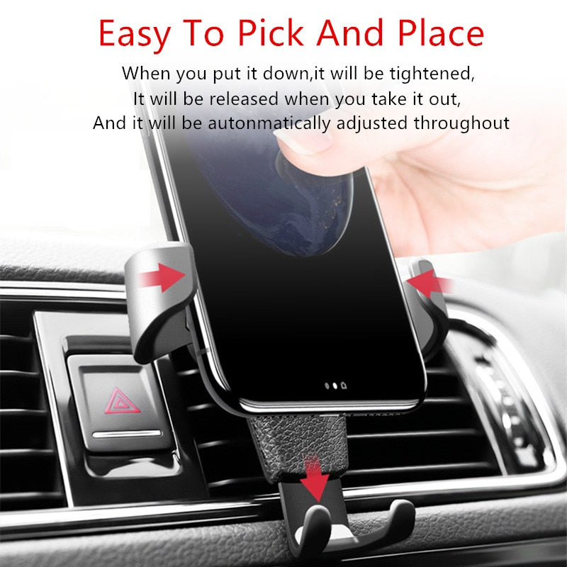 Car Phone Holder For Phone In Car Air Vent Mount Stand No Magnetic Mobile Phone Holder Universal Gravity Smartphone Cell Support [product name]: car buckle type gravity support bracket [product size]: (about) 9.5*8cm [ product color]: black, white [produc