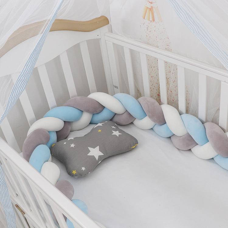 Baby Bumper Bed Braid Knot Pillow Cushion Bumper for Infant cuna Bebe lit Crib Protector Cot Bumper Room Decor Overview: 1. Safety protection, anti-collision and anti-pinch Surrounding protection, safety and anti-collision, to prevent the active baby from