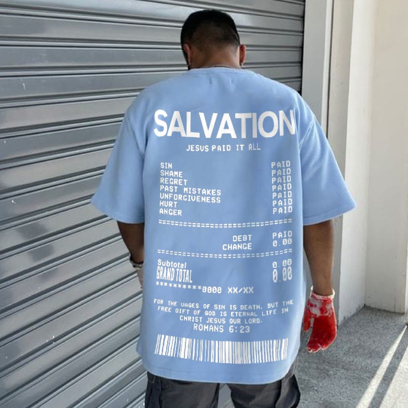 Jesus Paid It All Print T-shirt Product information: Fabric Name: 100% Polyester Pattern: Letter Print Process: Printed Style: Casual Collar: Round Neck Occasion: Daily Theme: Summer Size Information: Note: 1. Asian sizes are 1 to 2 sizes smaller than Eur