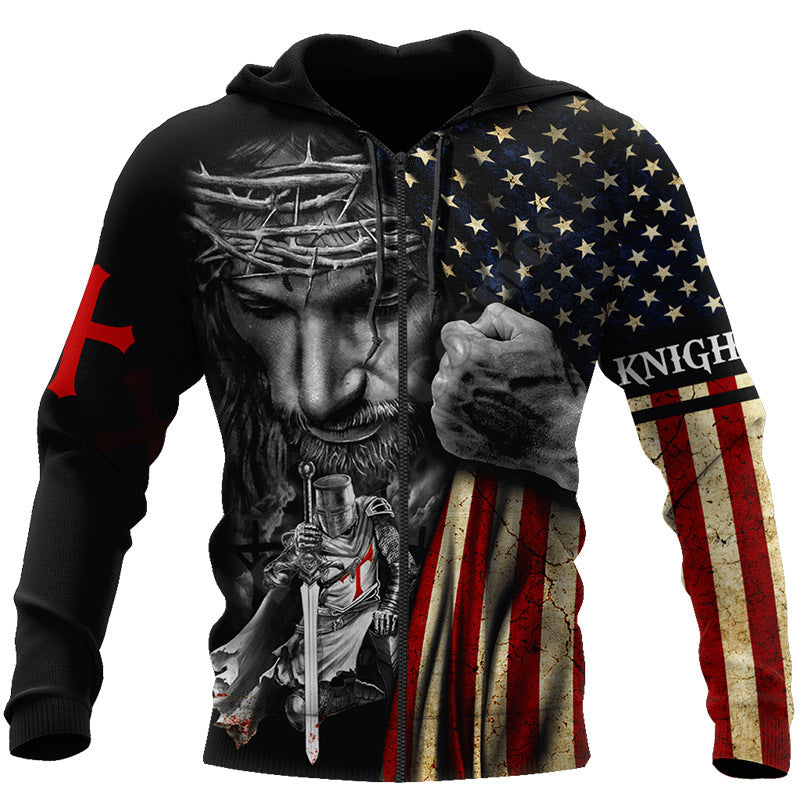 New Men's 3D Digital Jesus Print Long Sleeve Sweatshirt Product Information: Style: Casual Purchasing category: Youth popular (18-24 years old) Style: cardigan With or without liner: Without liner Collar type: no collar Neckline shape: round neck Sleeve l