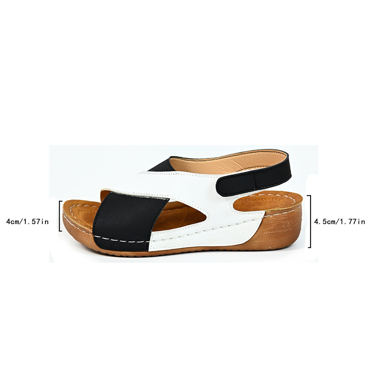 Platform Platform With Skirt Casual Open Toe All-match Beach Product information: Lining material: PU Toe holder shape: round head Color: black and white, blue and white, orange and yellow, green and blue Shoe Upper material: pu Size: 36,37,38,39,40,41,42