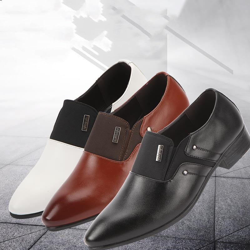 Mens Fashion Casual Pointed Toe Leather Shoes Product information: Function: Breathable Closure: One-stepper Size: 38 39 40 41 42 43 44 Popular elements: stitching Heel height: low heel (1-3cm) Color classification: light brown black white Toe style: poin