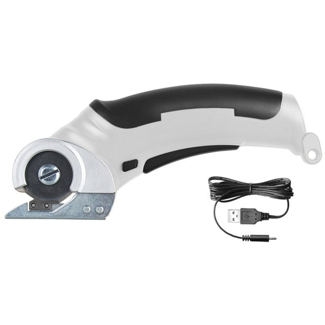 Rechargeable Cordless Electric Scissors The Rechargeable Cordless Electric Scissors make your manual work more efficient and effortless. This multi-purpose rotary cloth cutter is the answer to hassle-free cutting of materials such as cardboard, leather, p