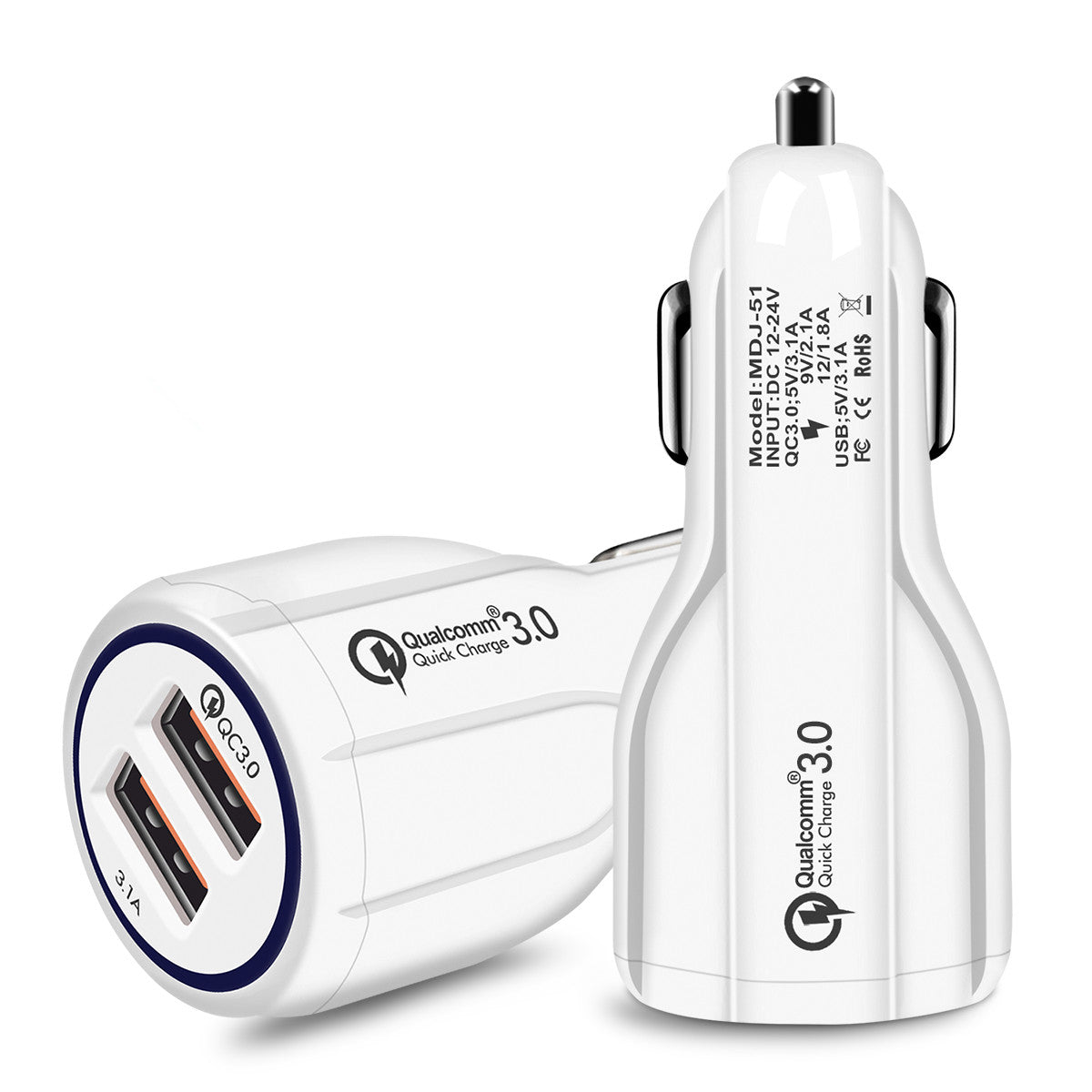Quick Charge 3.0 Car Charger For Mobile Phone Dual Usb Car Charger Qualcomm Qc 3.0 Fast Charging Adapter Mini Usb Car Charger Description: ● The power of dual USB ports up to 36W, meets the Quick charge demands ● Stretchable buttons for better connection