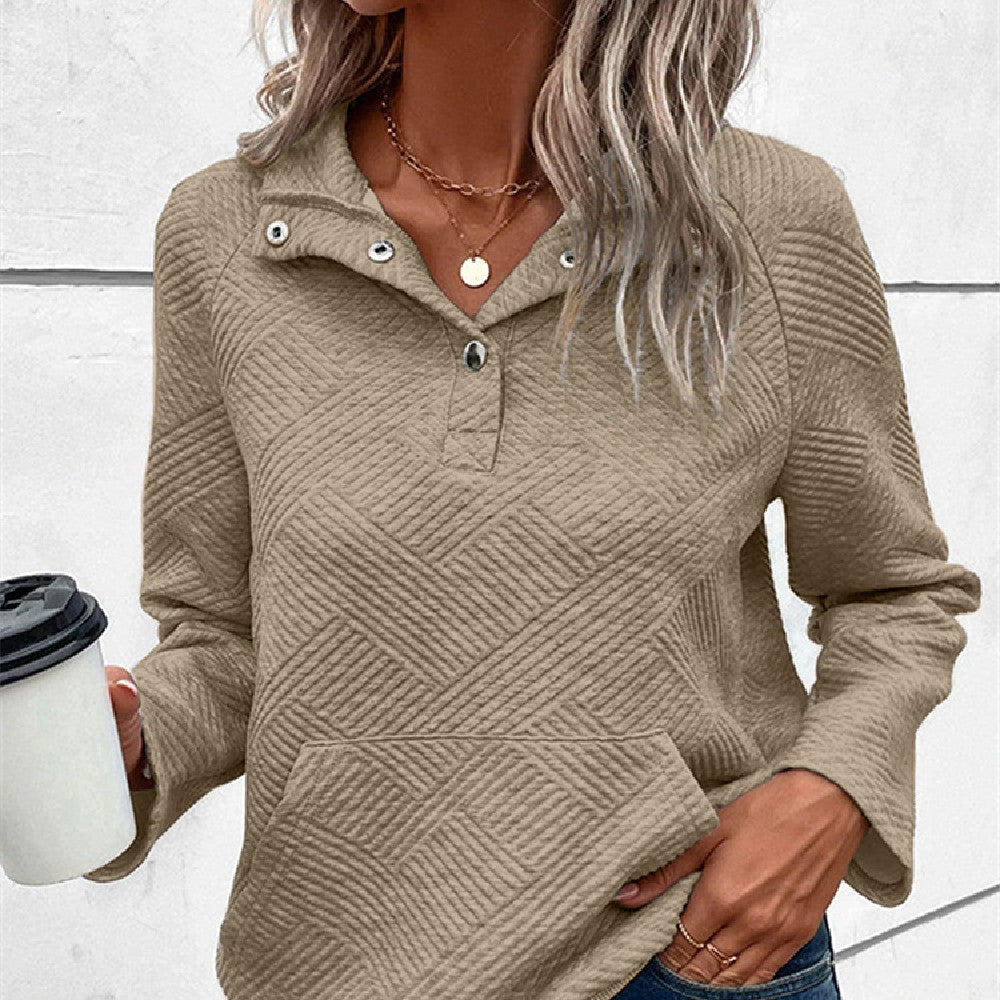 All-matching V-neck Long Sleeve Top Women Product information: Pattern: solid color Color: LC25315197-P1011,LC25315197-P1209,LC25315197-P2,LC25315197-P5014,LC25315197-P5016 Size: S,M,L,XL Main fabric composition: Polyester (polyester fiber) Applicable Gen
