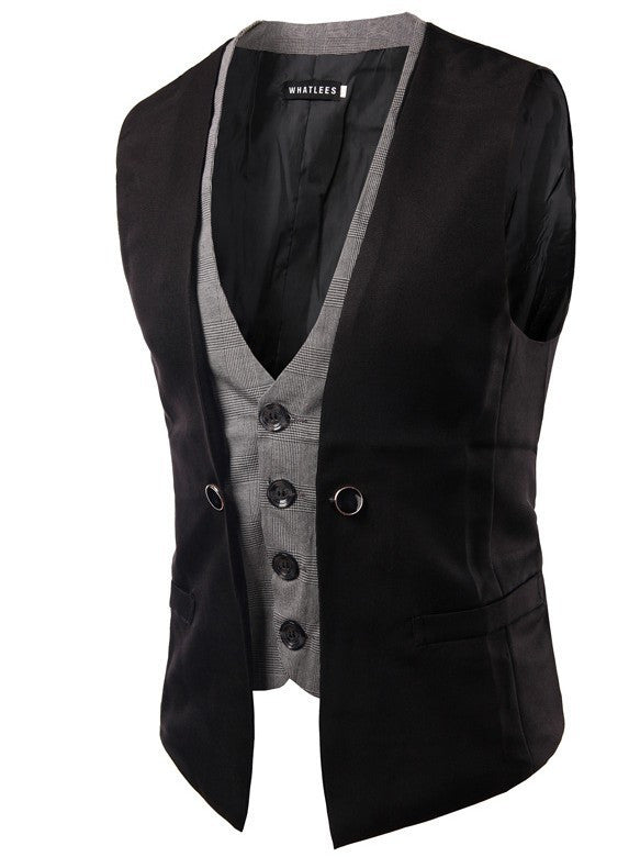 Men business suit vest waistcoat Product information: Edition type: Slim type Style: cardigan Collar type: V-neck Placket: single breasted Thickness: General Pattern: grid Fabric name: chemical fiber blended Main fabric composition: polyester fiber (polye