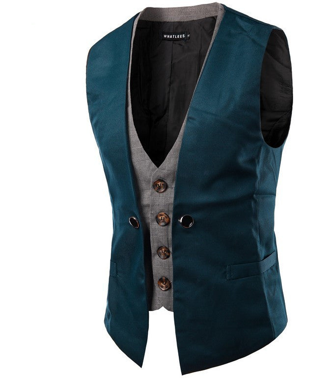 Men business suit vest waistcoat Product information: Edition type: Slim type Style: cardigan Collar type: V-neck Placket: single breasted Thickness: General Pattern: grid Fabric name: chemical fiber blended Main fabric composition: polyester fiber (polye