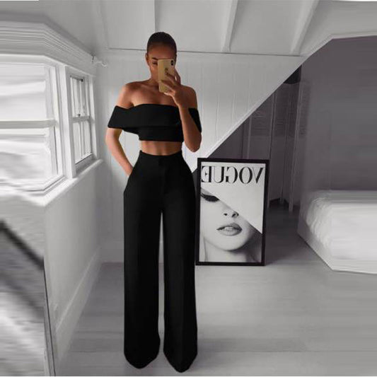 Women Strapless and Wide Leg Pants Sexy Two Piece Outfits Overview: 100% new design and high quality Must-have for fashion women It is made of high-quality materials, durable for your daily wearing! This is a great gift for your lovers or yourself Note; 1