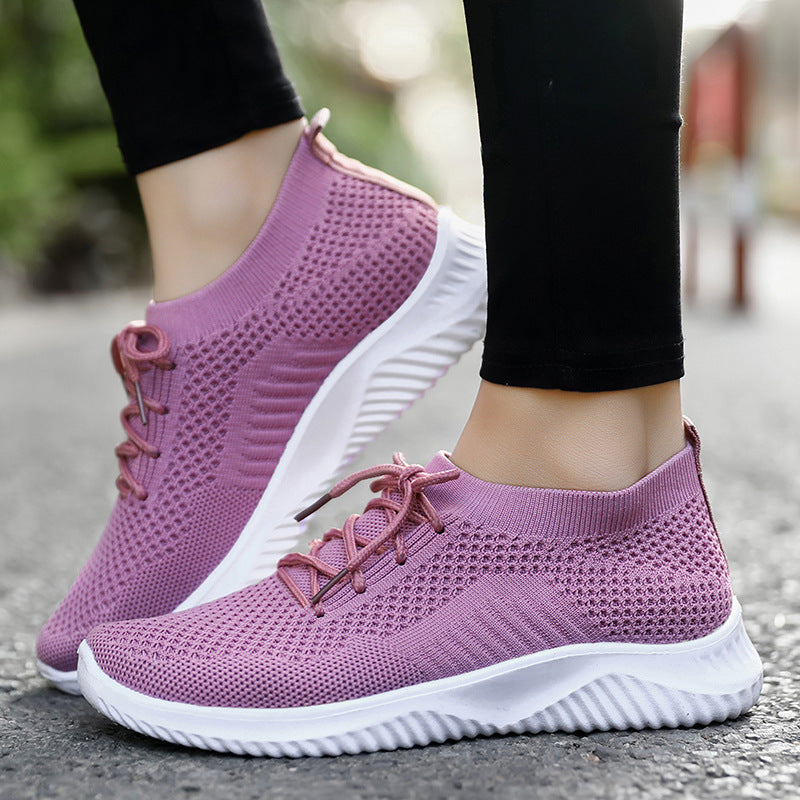 Spring Women's Breathable Fly Woven Lazy Low-Top Socks Shoes Product Details Style: leisure Popular elements: car suture Toe shape: round head Upper material: mesh cloth surface Heel height: low heel (1-3CM) Inside material: mesh Upper height: low to help