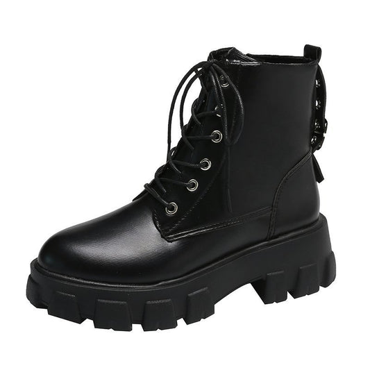 New Autumn And Winter Fashion Women's Shoes Handsome Locomotive Women's Boots Product information Product Category: Martin Boots Applicable age: adult Upper Material: Artificial PU Sole Material: Rubber Applicable gender: female Toe shape: round head Heel