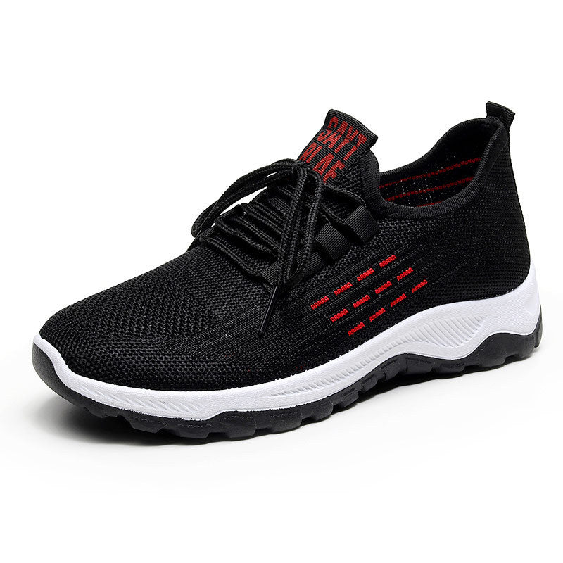Spring Breathable Flying Woven Sports Shoes Product Information: Product category: sports casual shoes Style: Sports Suitable season: summer, spring, autumn Applicable gender: female Upper material: flying woven fabric Popular elements: stitching, color m