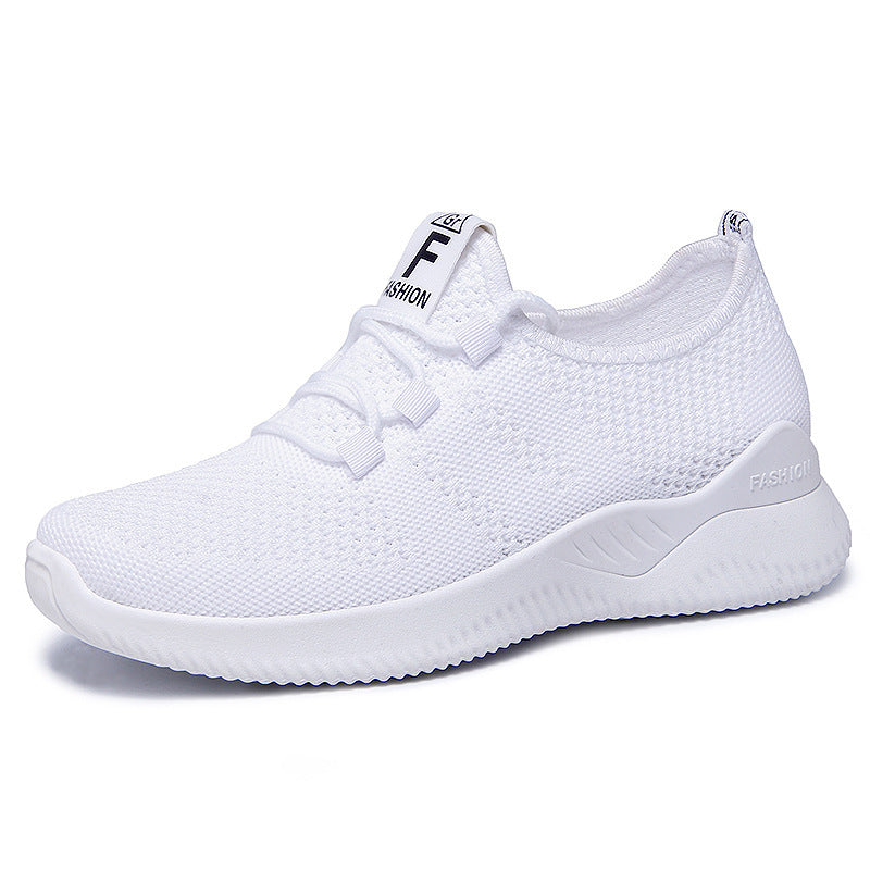 Comfortable Flying Woven Breathable Sneakers Women Casual Shoes Product information: Upper material: mesh Heel height: flat heel Pattern: plain Color: H-66 pink, H-66 black, H-66 white, H-66 gray Sole material: PVC Inside material: cloth Upper height: low
