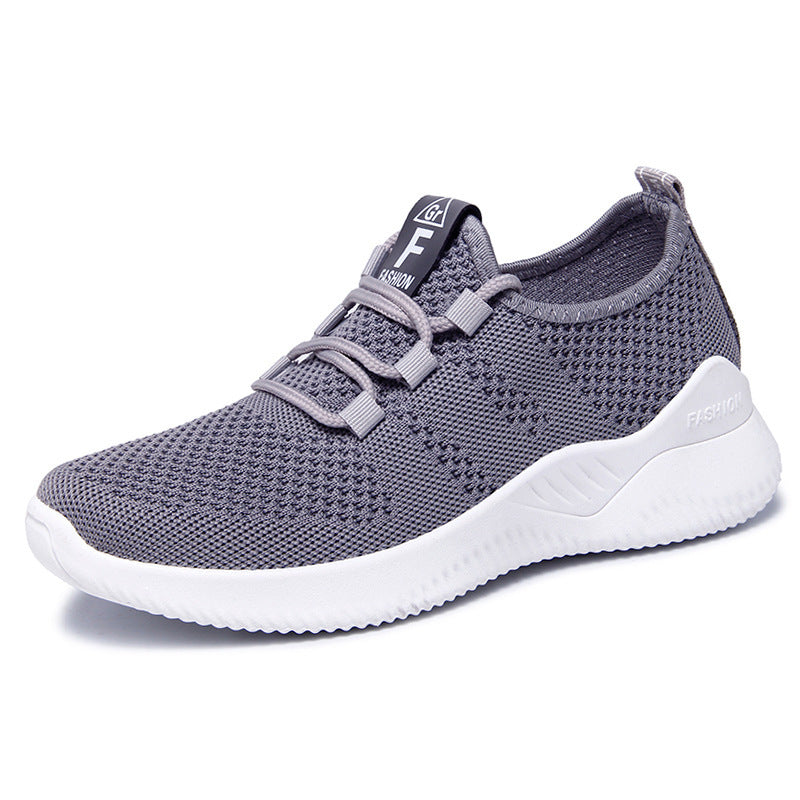 Comfortable Flying Woven Breathable Sneakers Women Casual Shoes Product information: Upper material: mesh Heel height: flat heel Pattern: plain Color: H-66 pink, H-66 black, H-66 white, H-66 gray Sole material: PVC Inside material: cloth Upper height: low