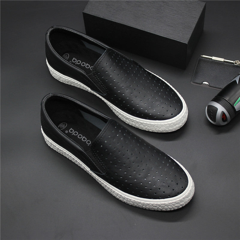 Hollow Leather Shoes Comfortable Sandals Breathable Holes Soft Soles Product Information: Upper material: microfiber leather Sole Material: Rubber Style: youth trend Wearing style: sleeve/overshoes Function: Breathable, non-slip Style: Baotou Inside mater