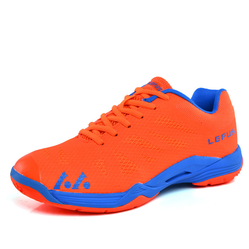 Badminton Shoes Men'S Mesh Breathable Volleyball Sports Couple Tennis Shoes Product Information: Inside material: Cotton Cortex Features: Cowhide Sole Material: Rubber Upper Material: Mesh Color: L010 blue, L010 black, L010 orange Size: 36, 37, 38, 39, 40