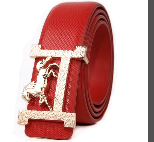 Horse gold buckle Real leather belt Width: 3.3CM Material: Leather Horse gold buckle Real leather belt Width: 3.3CM Material: Leather 0
